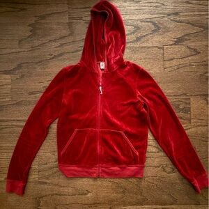Juicy Couture Red Velour Hoodie